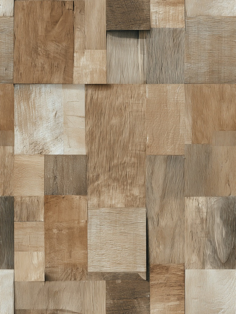 Warm Oak Textured Wood Panel Wallpaper pattern artwork
