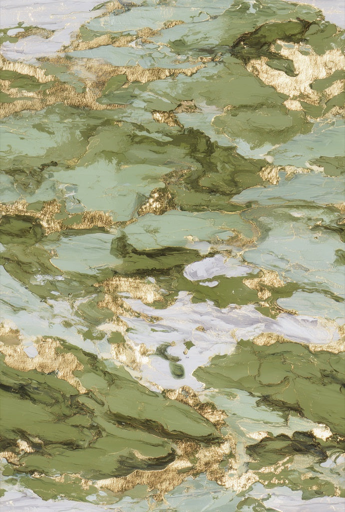 Green and Gold Look Abstract Marble Wallpaper pattern artwork