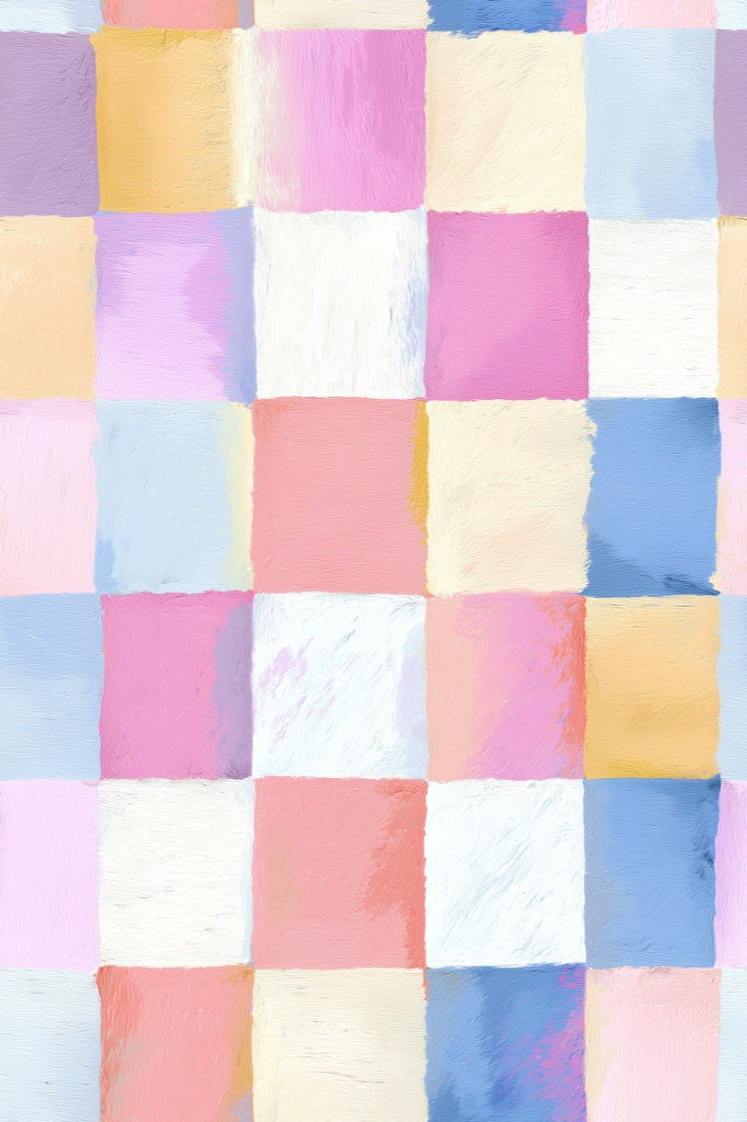 Pastel Multicolor Checkered Abstract Wallpaper pattern artwork