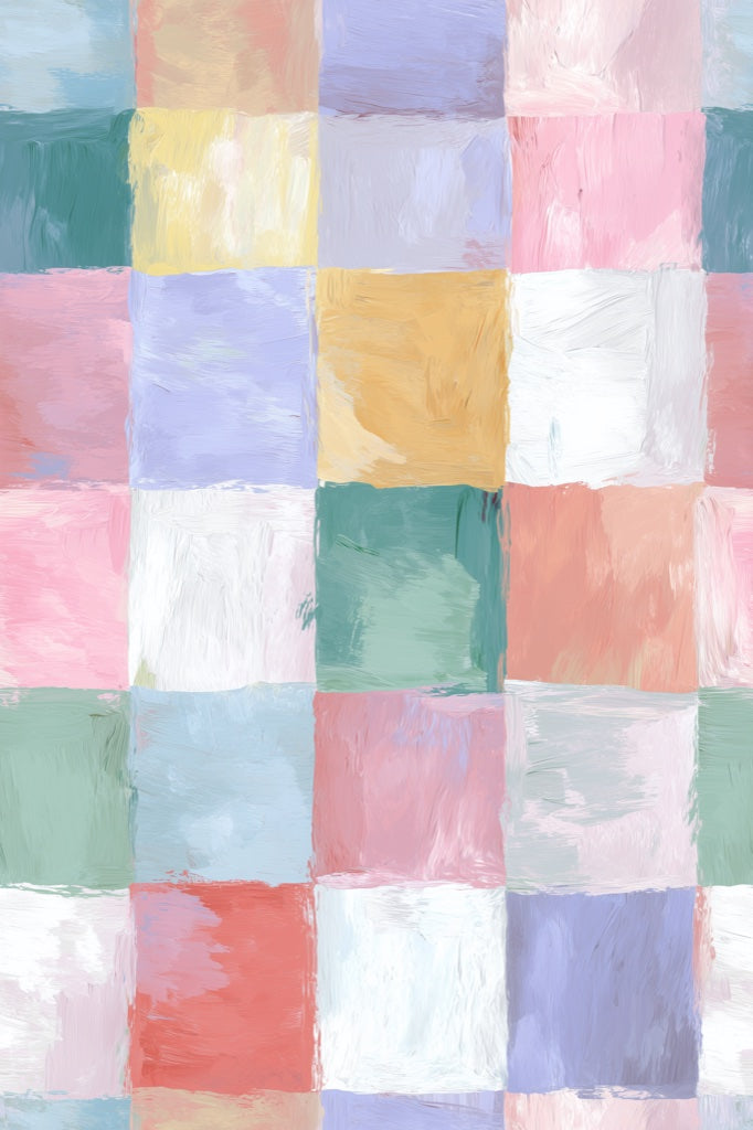 Multicolor Pastel Checkerboard Abstract Wallpaper pattern artwork