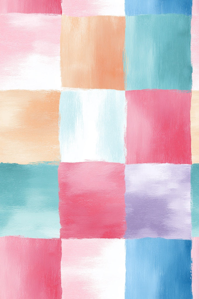 Vibrant Multicolor Block Geometric Wallpaper pattern artwork