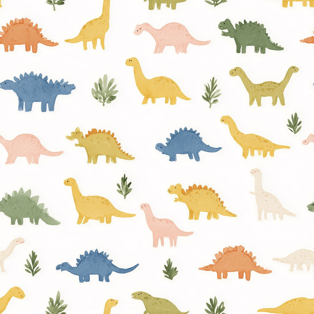 Multicolor Dinosaur Playful Kids Wallpaper pattern artwork