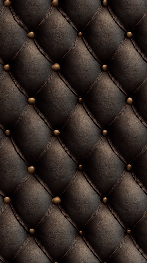 Rich Chocolate Brown 3D Tufted Leather Wallpaper pattern artwork