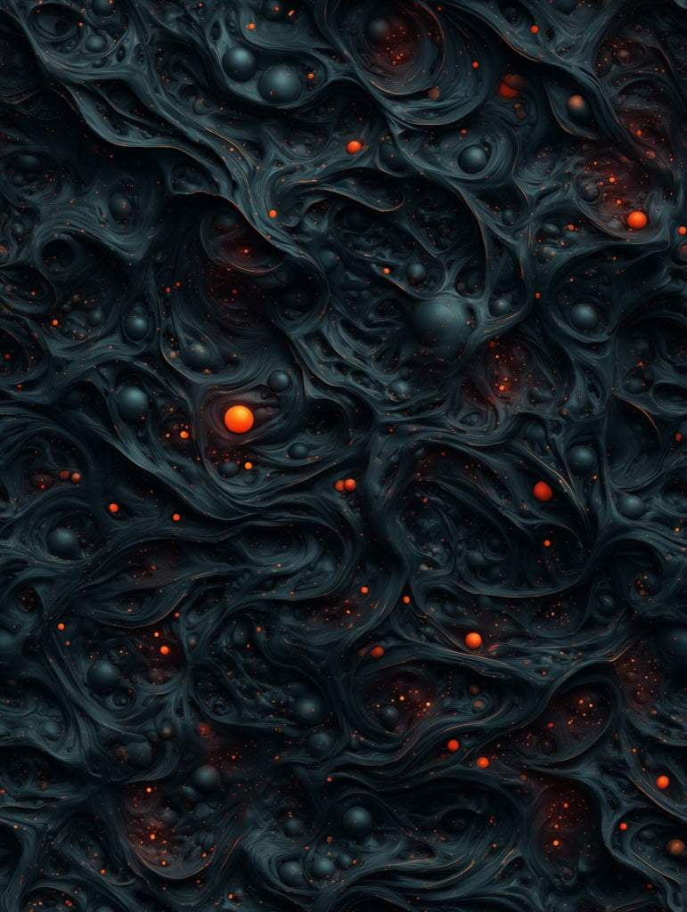 Textured Black Lava Abstract Wallpaper pattern artwork