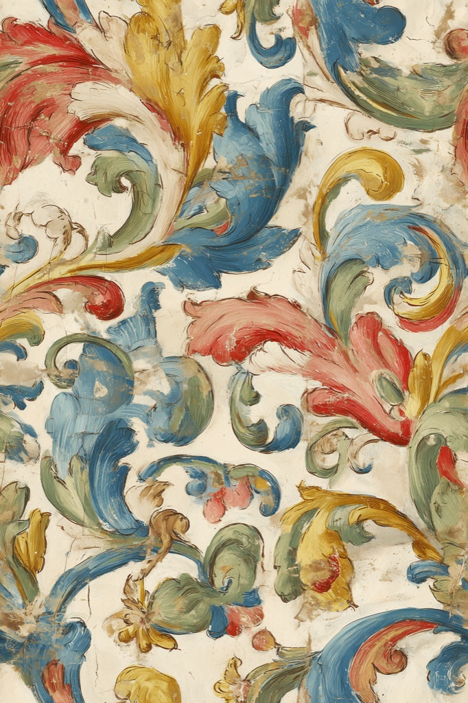 Vintage Multicolor Damask Pattern Wallpaper pattern artwork