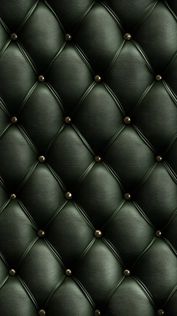 Emerald Green Quilted Leather Look Wallpaper pattern artwork