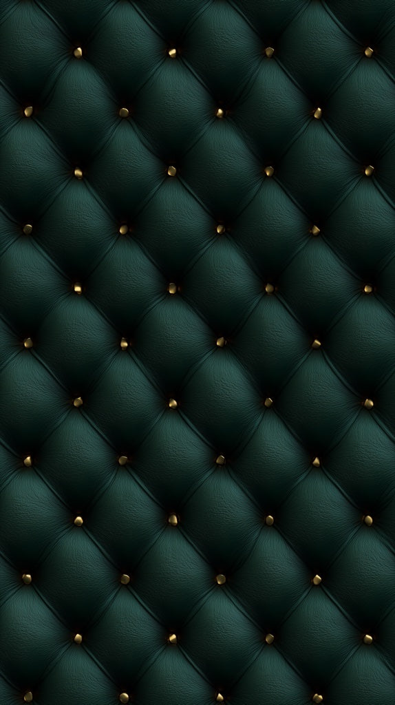Emerald Green 3D Quilted Leather Texture Wallpaper pattern artwork