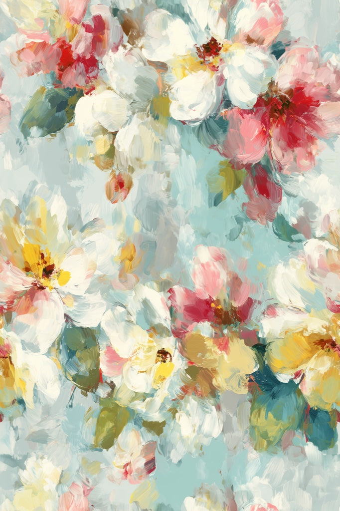 Vibrant Multicolor Large Floral Pattern Wallpaper pattern artwork