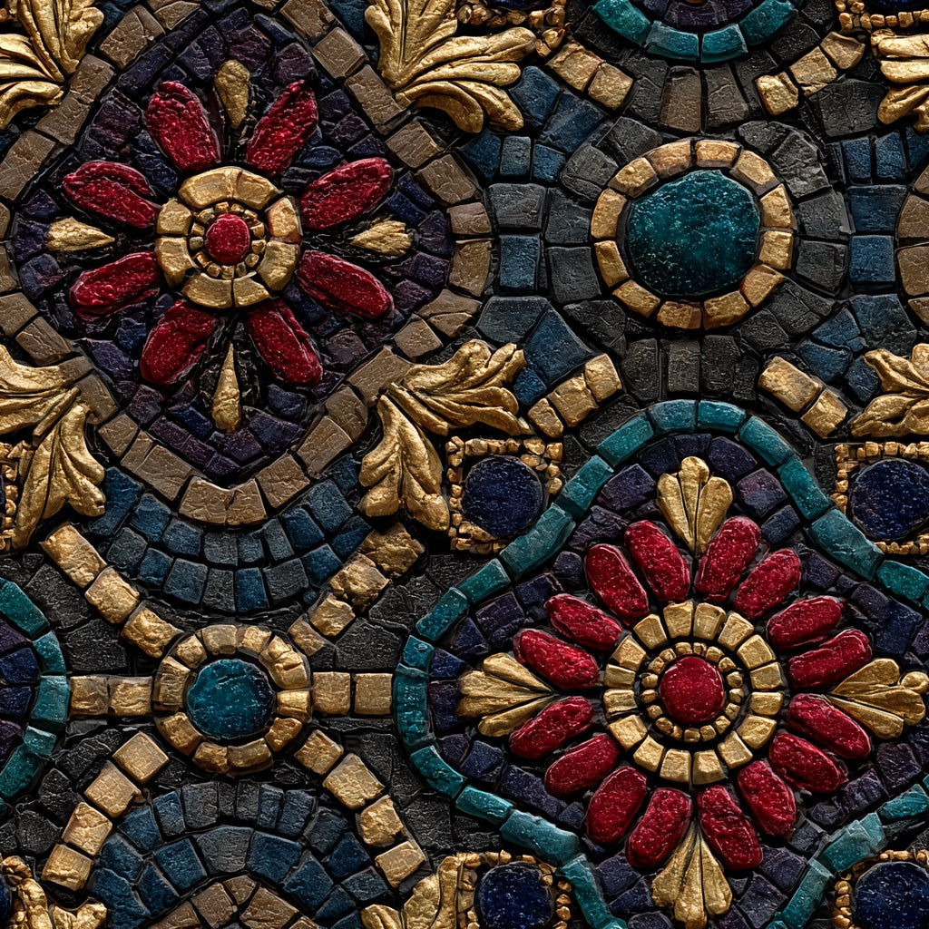 Dark Mosaic Geometric Art Deco Wallpaper pattern artwork