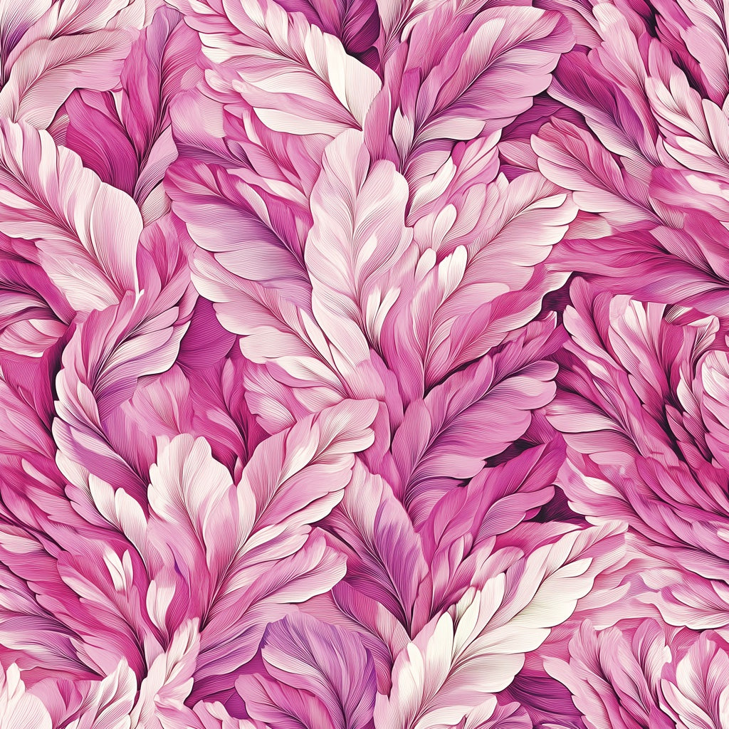 Vibrant Pink Feathered Leaf Pattern Wallpaper pattern artwork