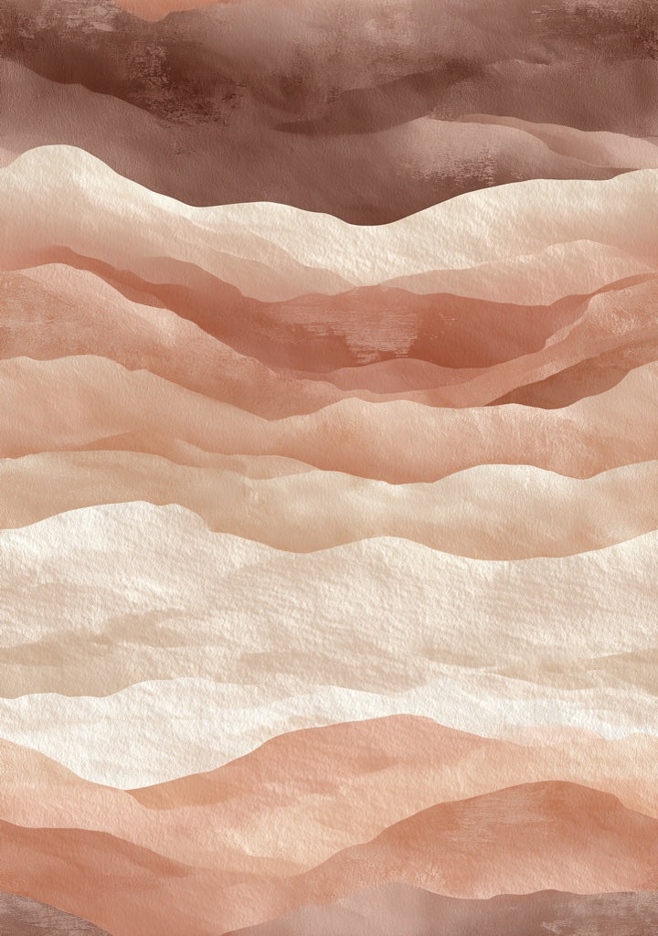 Terracotta and Cream Abstract Landscape Wallpaper pattern artwork