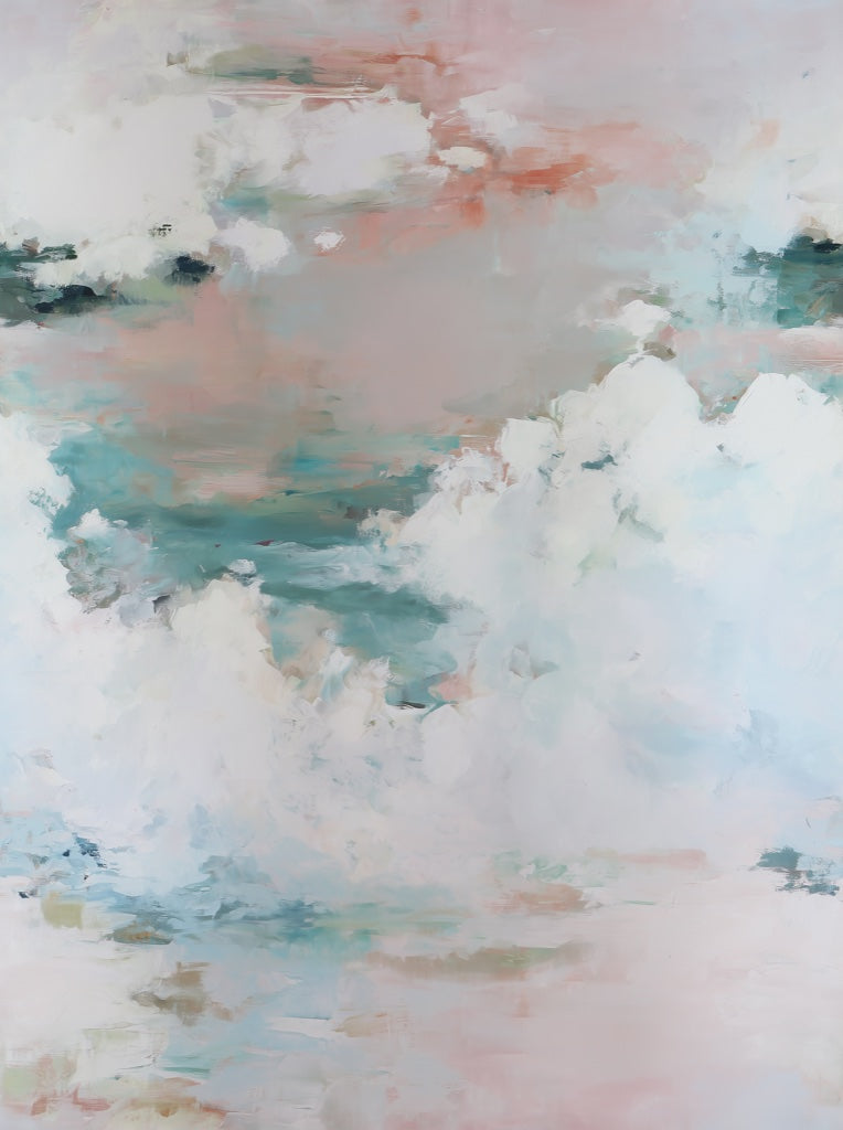 Soft Blue and Cream Cloudscape Wallpaper pattern artwork