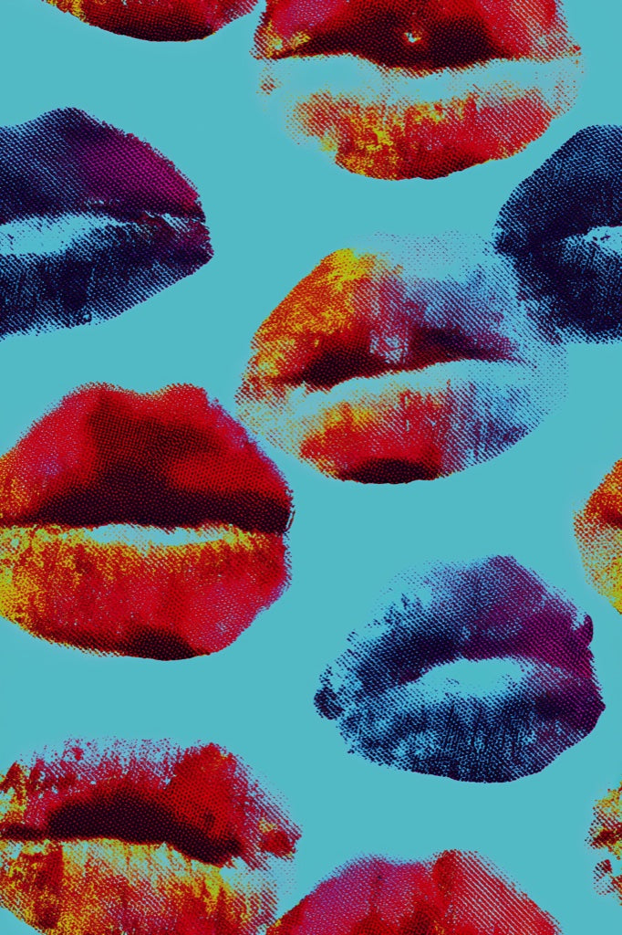 Vibrant Pop Art Lips Pattern Wallpaper pattern artwork