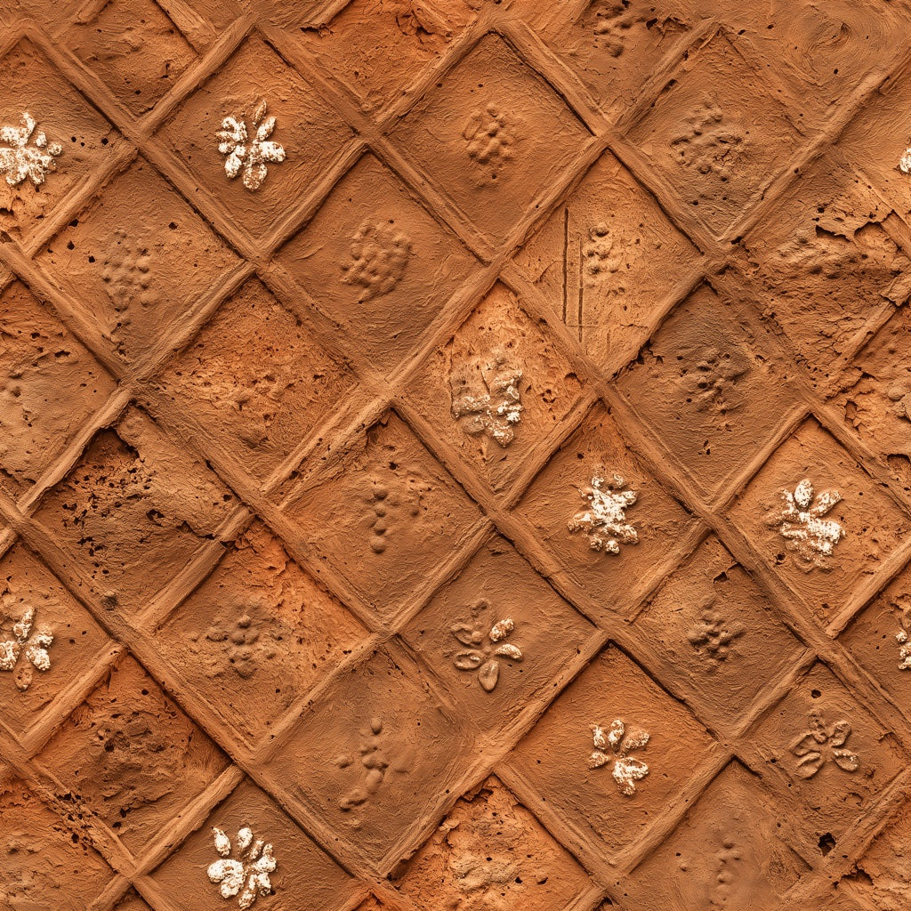 Warm Terracotta Geometric Texture Wallpaper pattern artwork