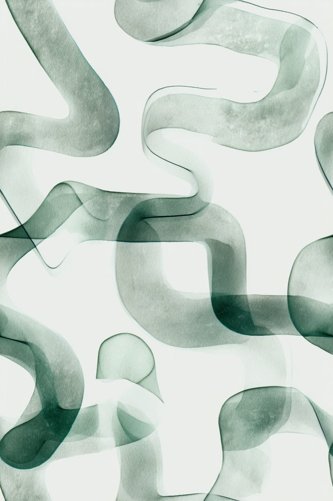 Abstract Green Ribbon Swirl Wallpaper pattern artwork