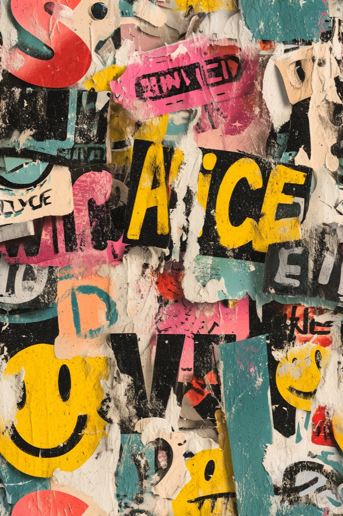 Bold Multicolor Graffiti Pop-Art Wallpaper pattern artwork
