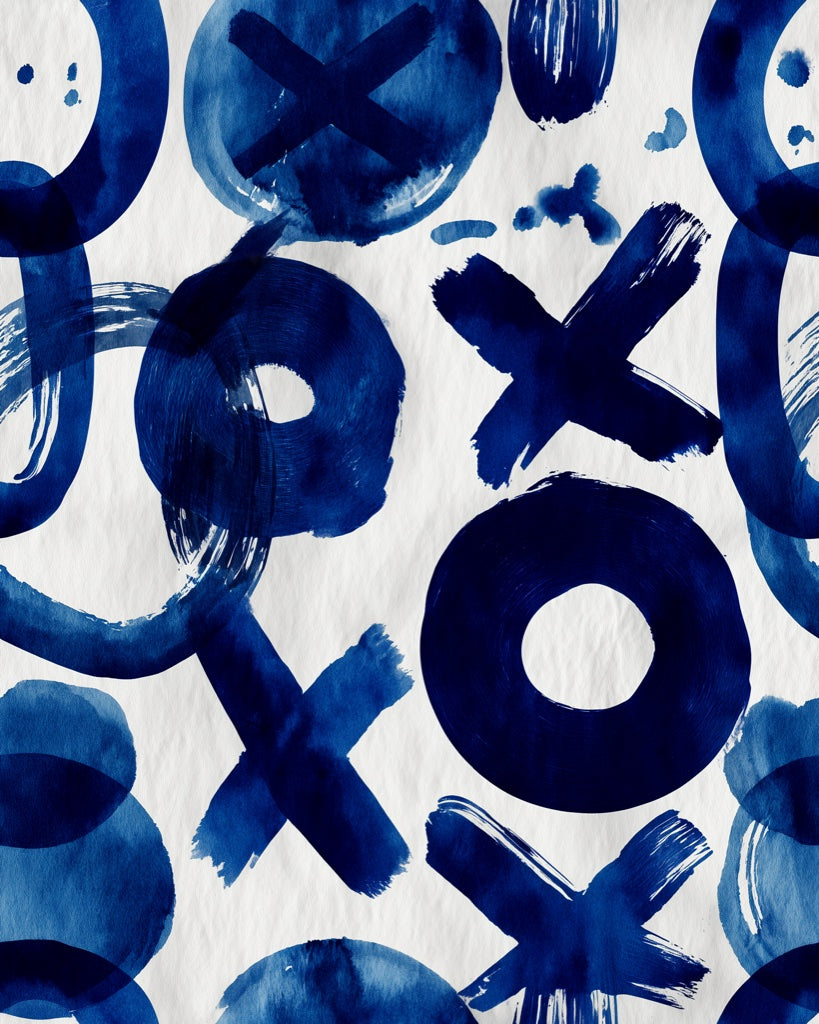 Vivid Blue Abstract Brushstroke Pattern Wallpaper pattern artwork