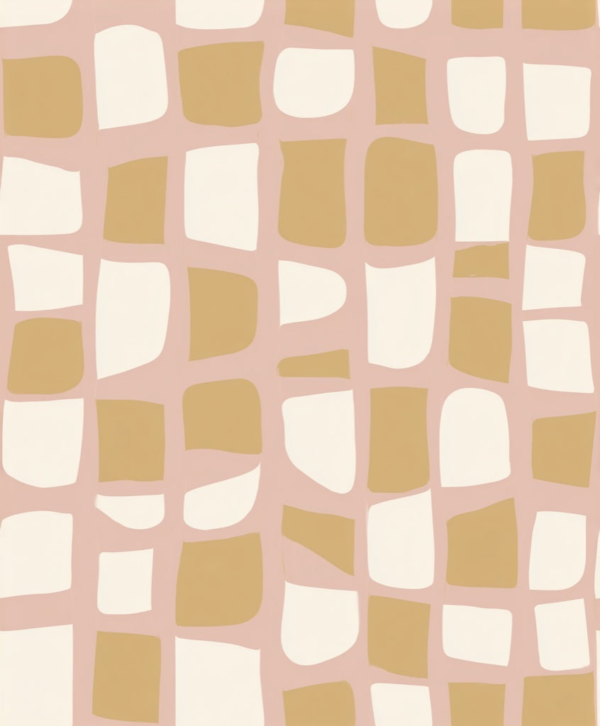 Soft Blush Grid Abstract Pattern Wallpaper pattern artwork