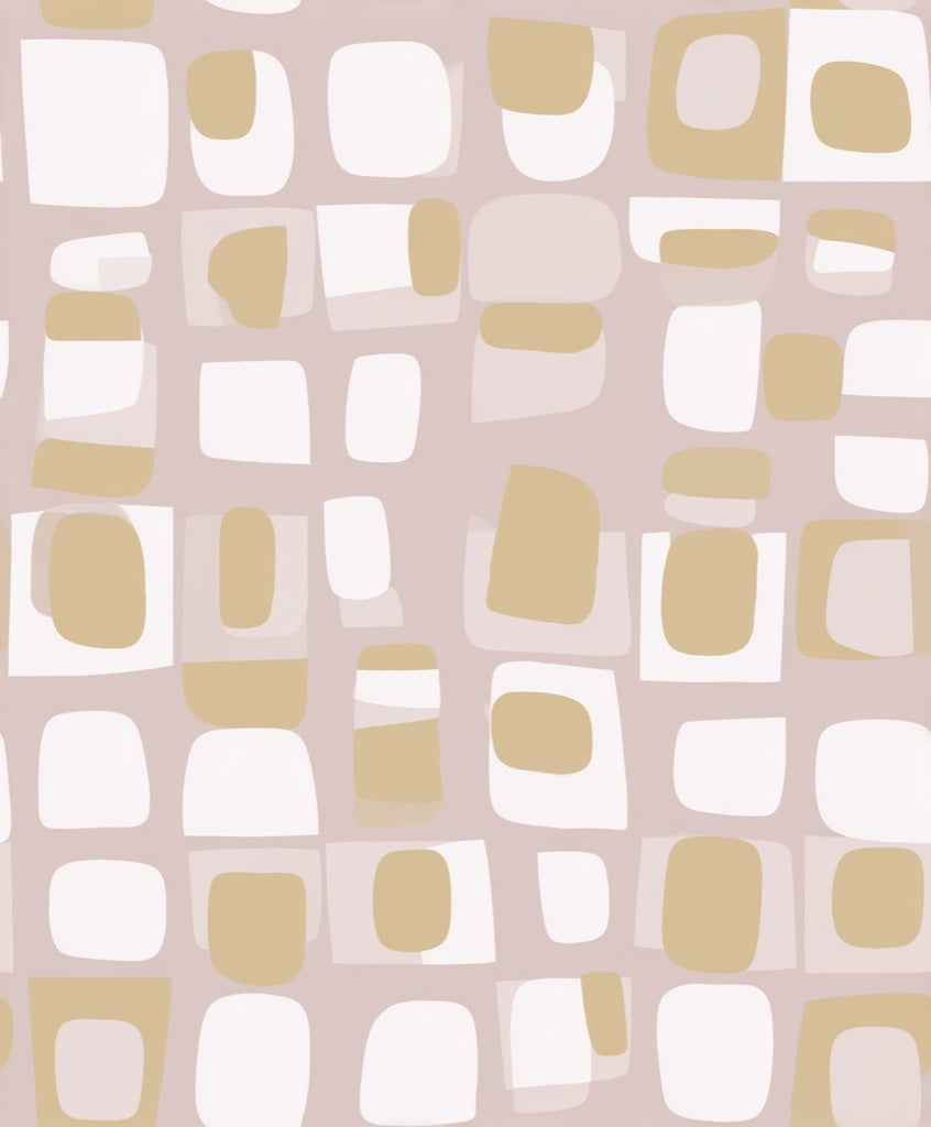 Blush Pink Geometric Squares Wallpaper pattern artwork