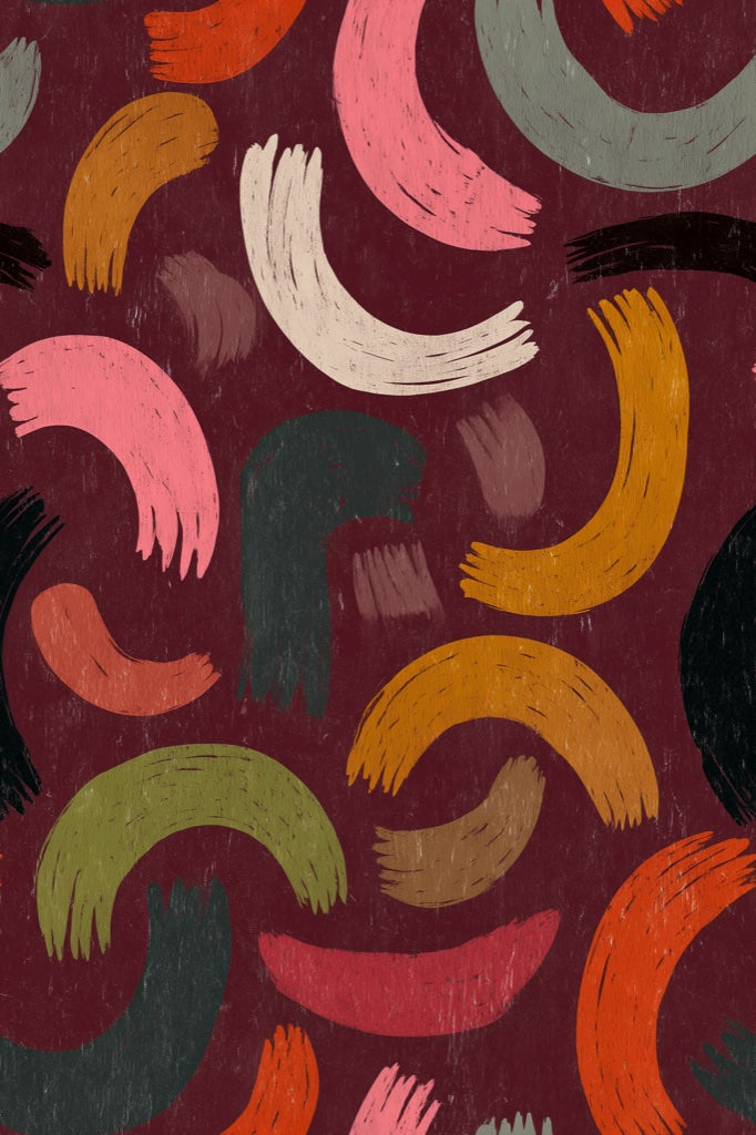 Burgundy Brushstroke Abstract Pattern Wallpaper pattern artwork