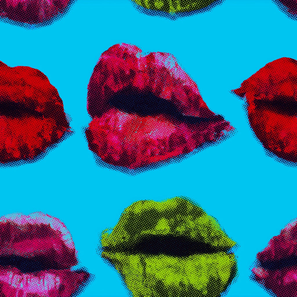 Vibrant Pop Art Lip Pattern Wallpaper pattern artwork
