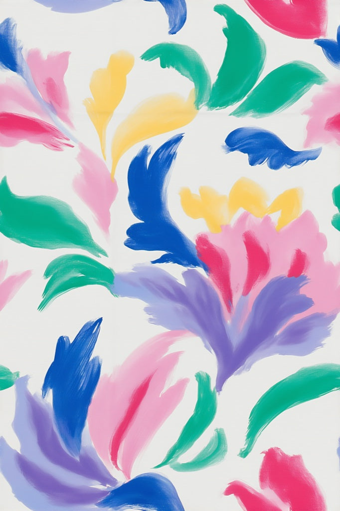 Vibrant Multicolor Abstract Floral Wallpaper pattern artwork