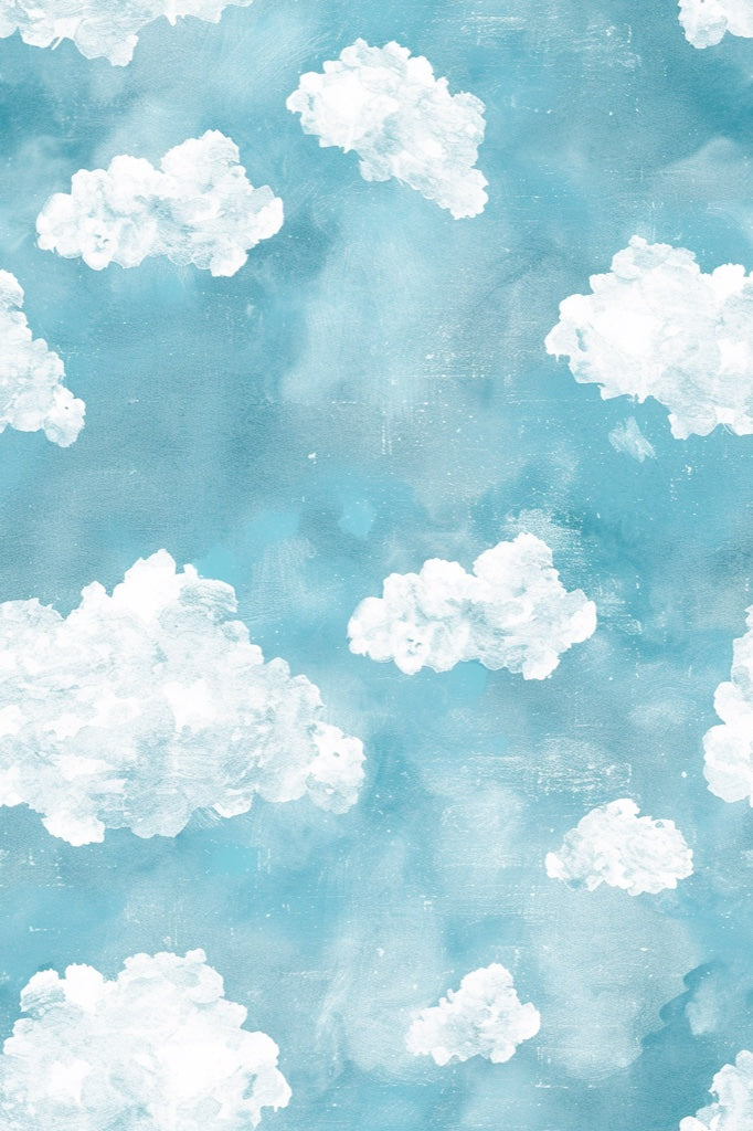 Bright Blue Sky Cloud Pattern Wallpaper pattern artwork