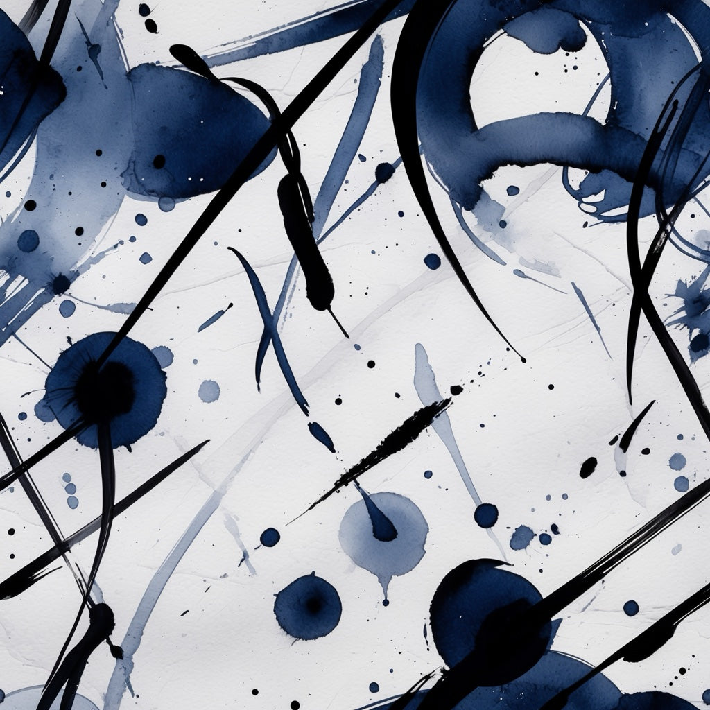 Modern Navy Blue Abstract Brushstroke Wallpaper pattern artwork