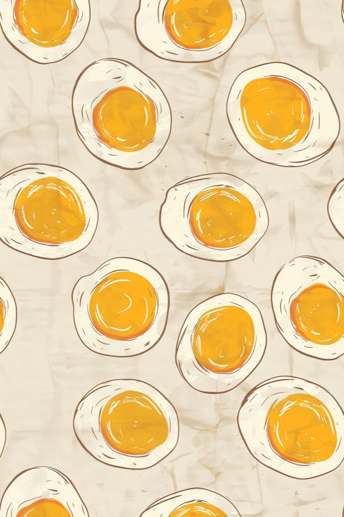 Beige and Orange Egg Pattern Wallpaper pattern artwork