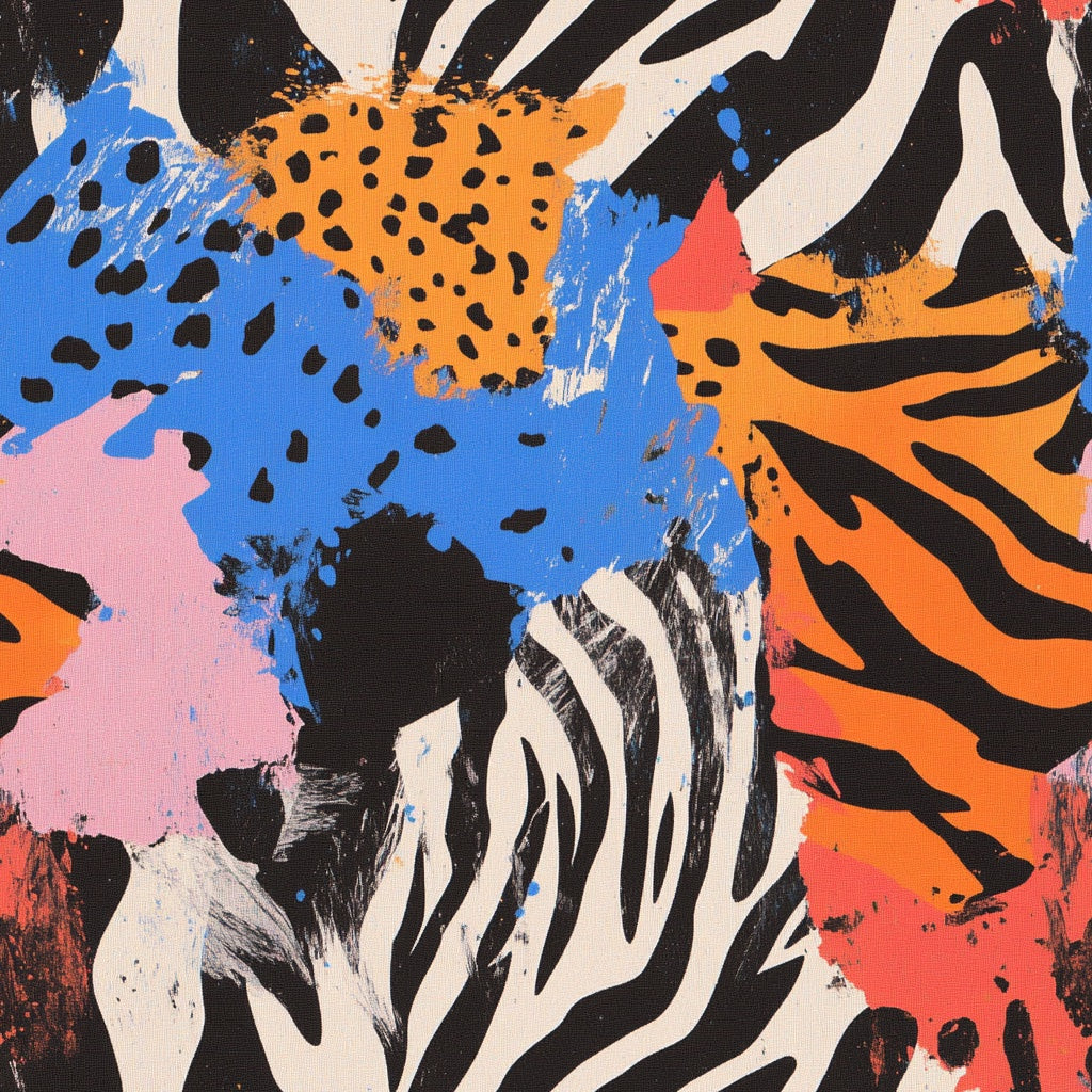Bold Multicolor Abstract Animal Print Wallpaper pattern artwork