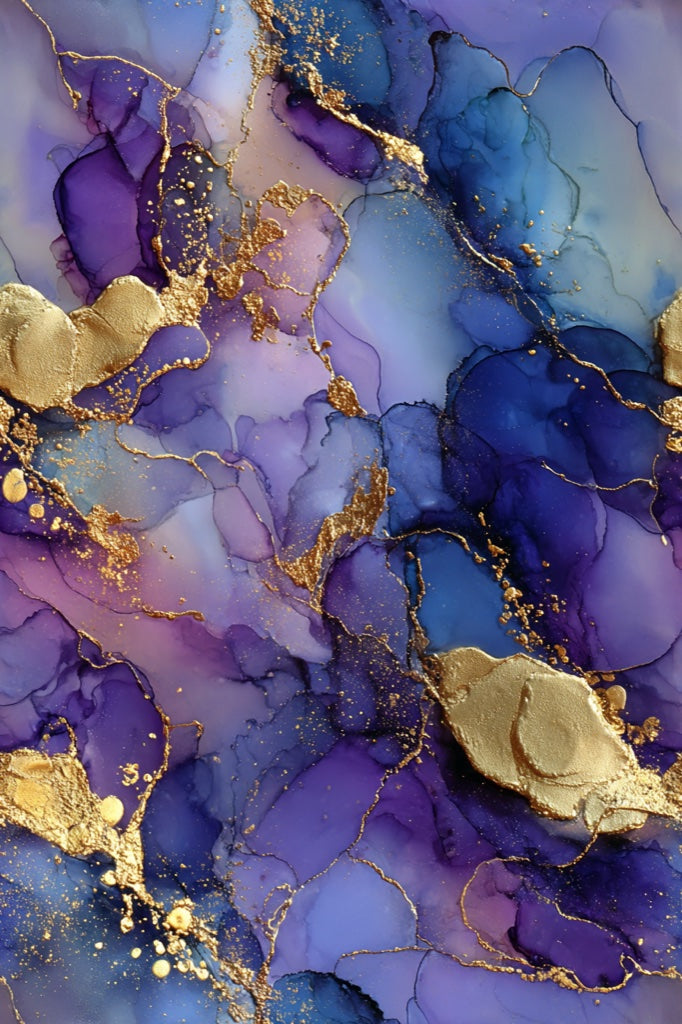 Vibrant Purple and Gold Look Abstract Swirl Wallpaper pattern artwork