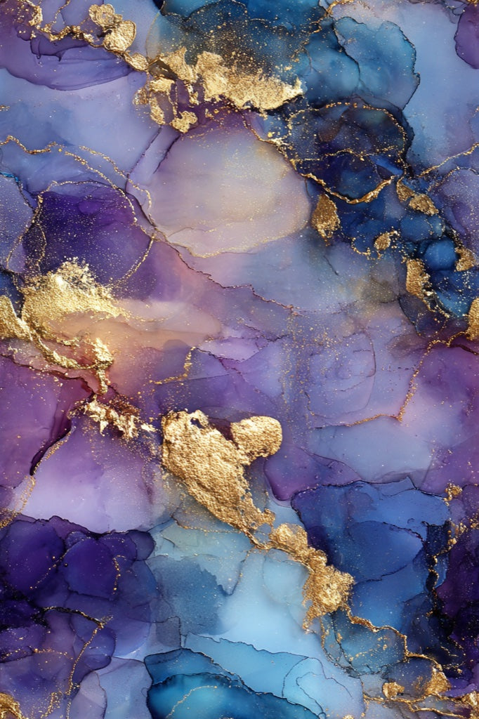 Midnight Blue and Golden Look Abstract Marble Wallpaper pattern artwork