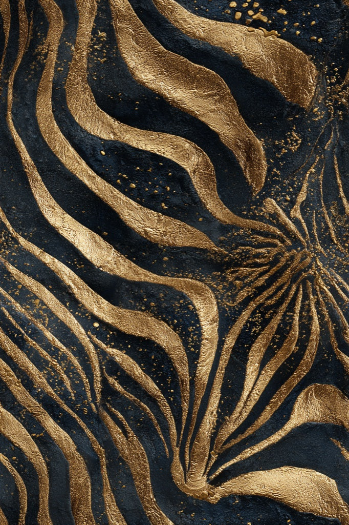 Elegant Black and Gold Look Zebra Pattern Wallpaper pattern artwork