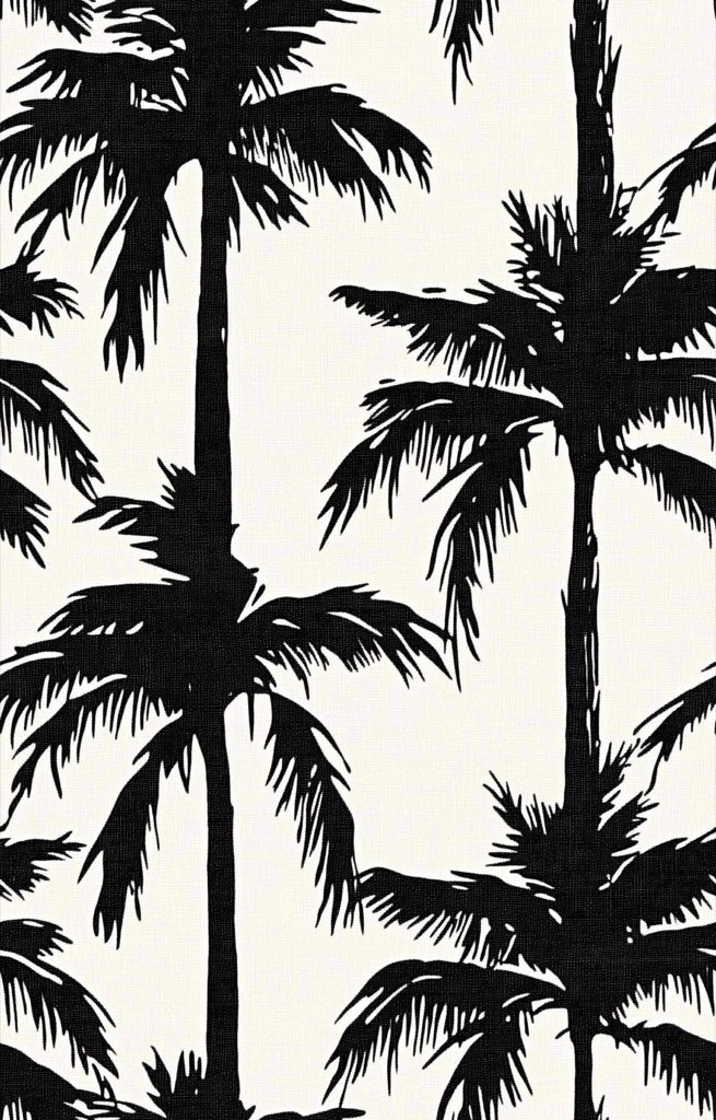 Monochrome Palm Tree Silhouette Wallpaper pattern artwork