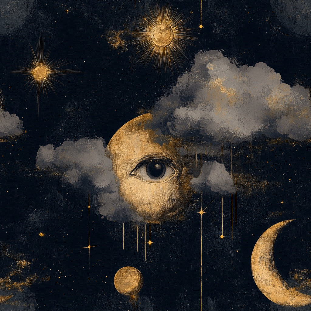 Midnight Gold Look Cosmic Abstract Wallpaper pattern artwork