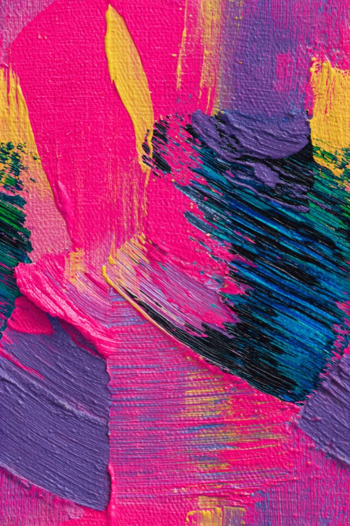 Vibrant Pink and Purple Abstract Brushstroke Wallpaper pattern artwork