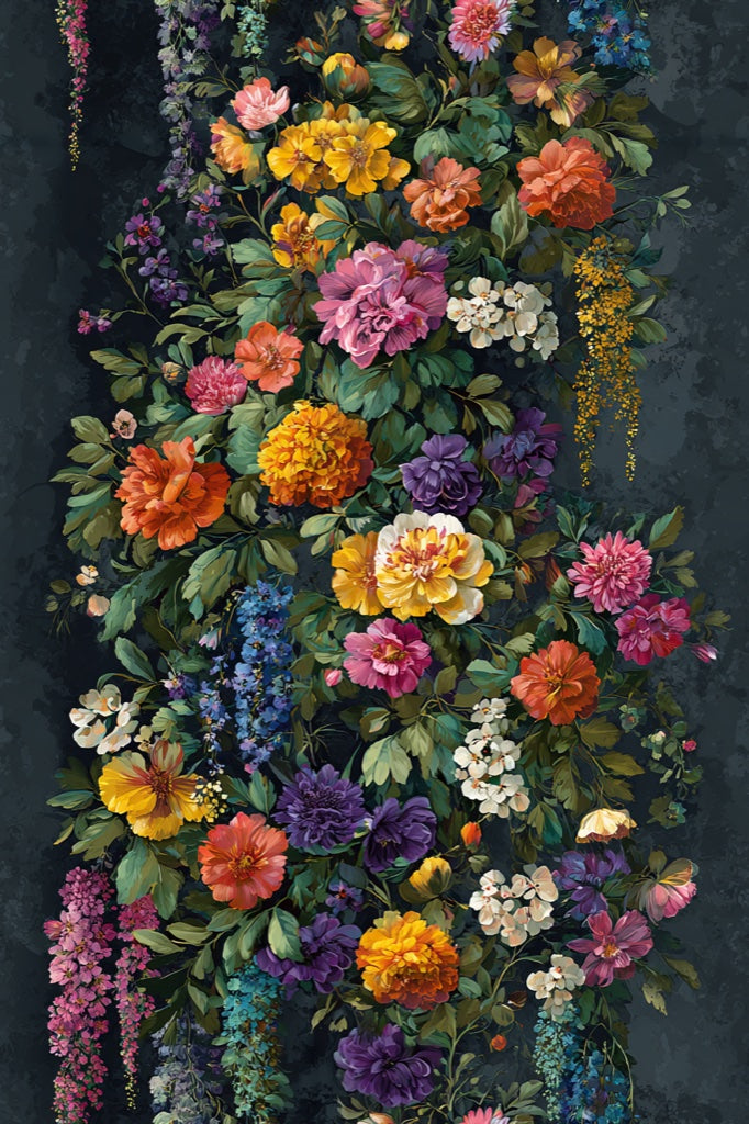 Dark Opulent Garden Floral Wallpaper pattern artwork