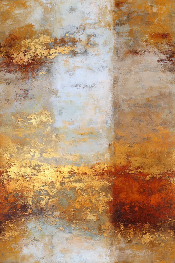 Warm Gold Look and Gray Abstract Textured Wallpaper pattern artwork