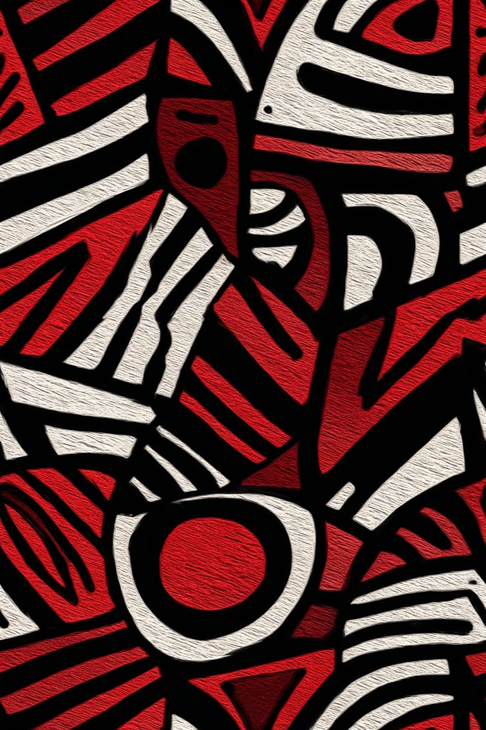 Abstract Geometric Wallpaper Red Removable Modern Wall Mural pattern artwork