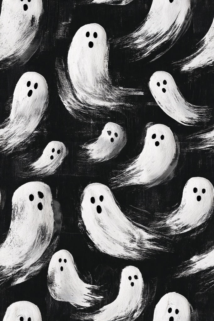 Ghosts Wallpaper Whimsical Modern Decorative Mural pattern artwork