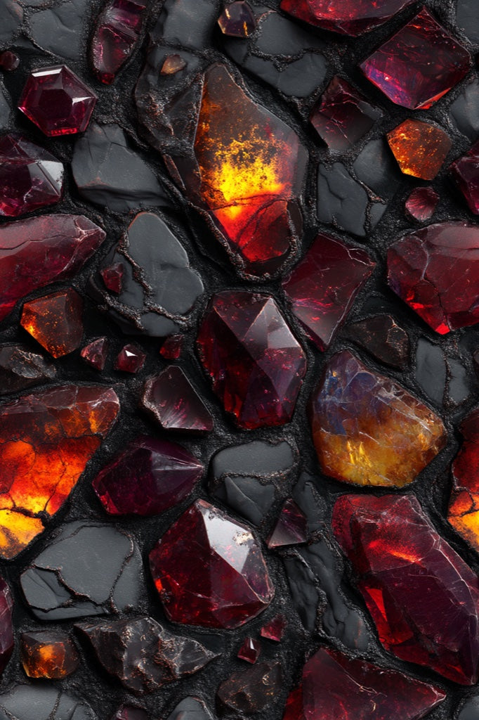 Abstract Stones Wallpaper Gemstones Dark Decorative Mural pattern artwork