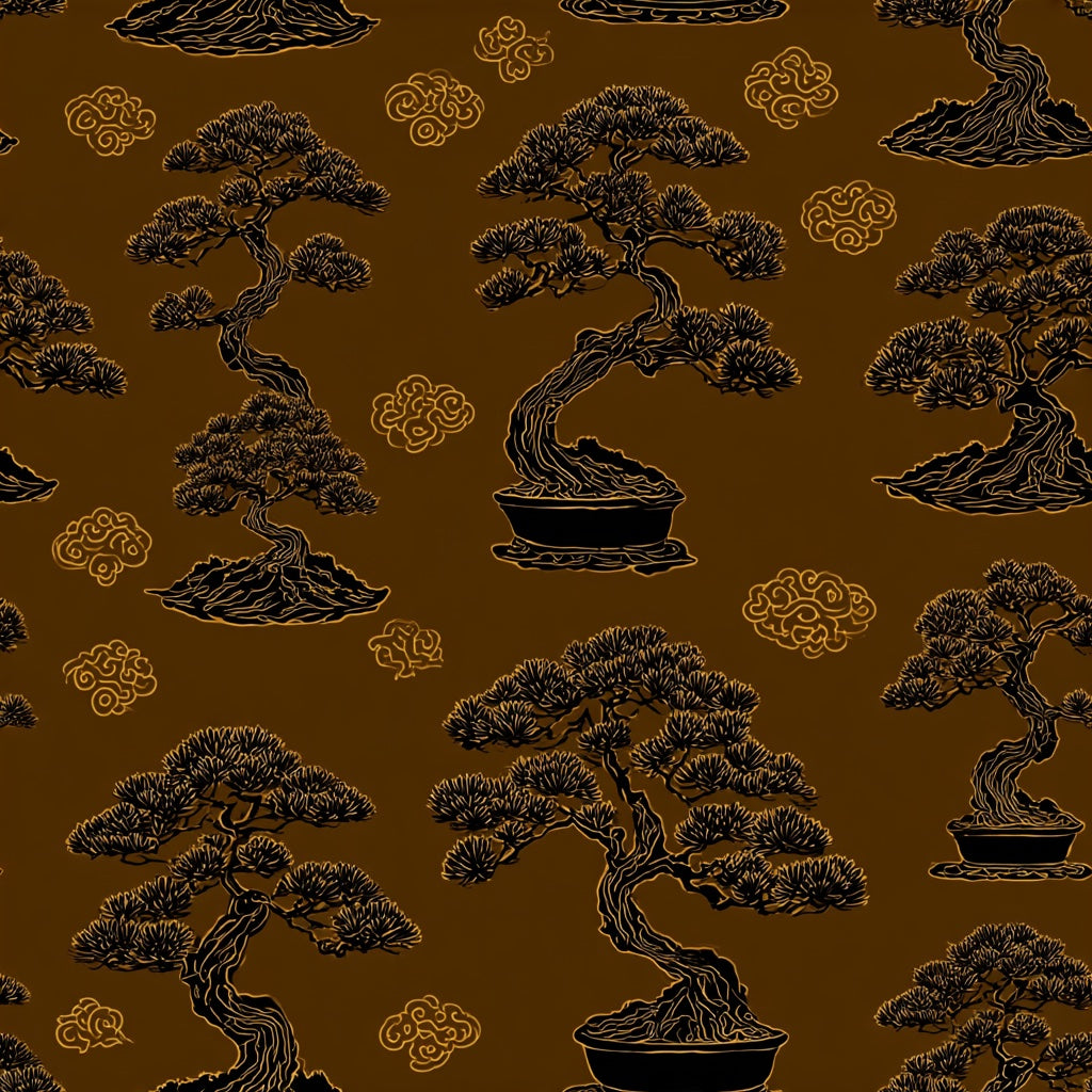 Bonsai Wallpaper Oriental Traditional Decorative Mural pattern artwork