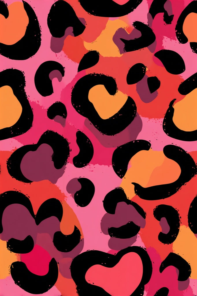 Animal Print Wallpaper Pink Modern Decorative Mural pattern artwork
