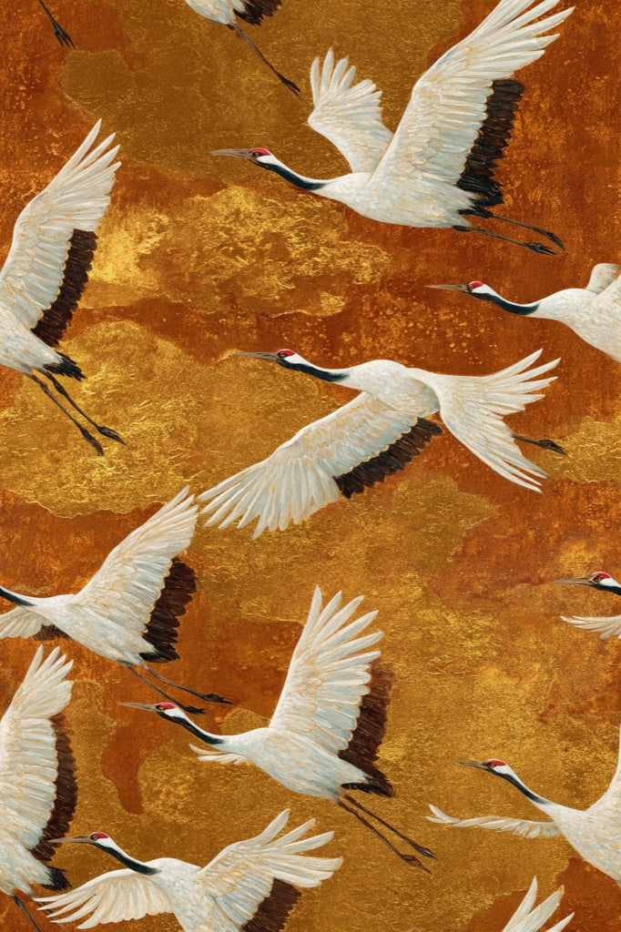 Cranes Wallpaper Flight Luxury Decorative Mural pattern artwork