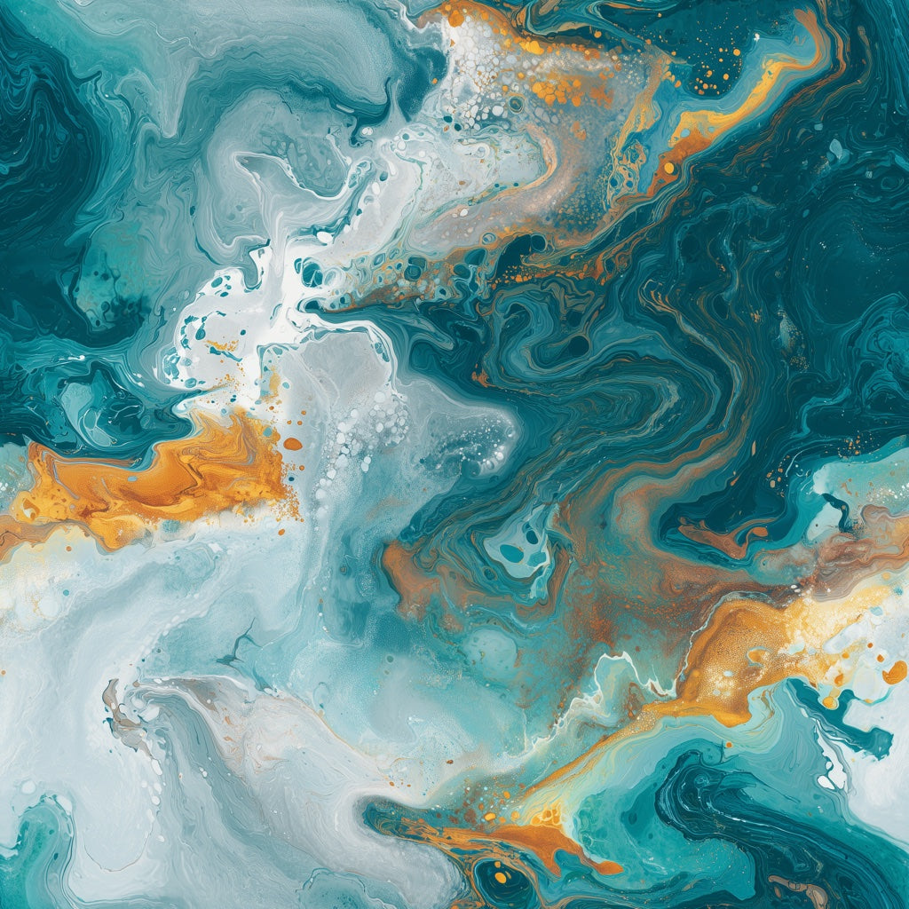 Teal Abstract Wallpaper Swirling Vibrant Wall Mural pattern artwork