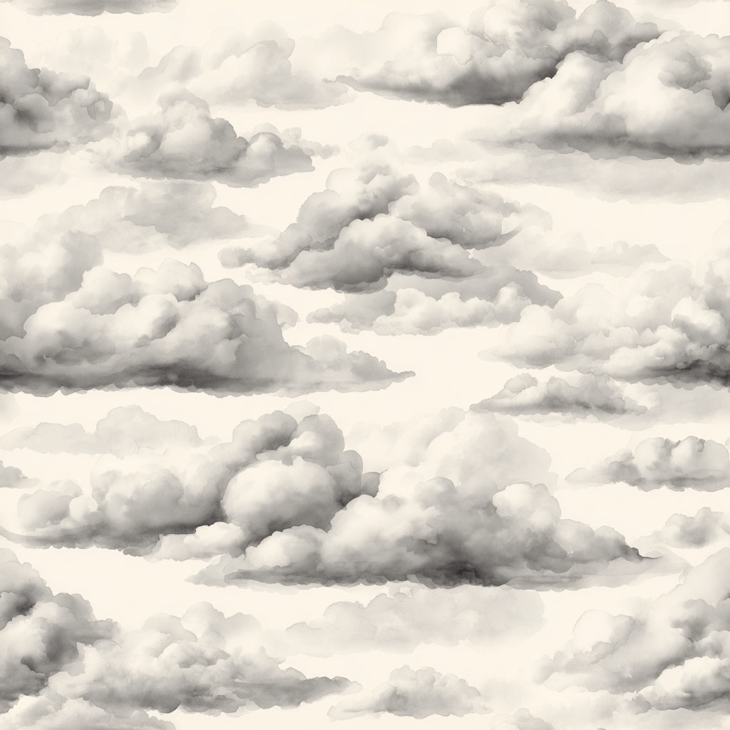 Clouds Wallpaper Gray Abstract Decorative Mural pattern artwork