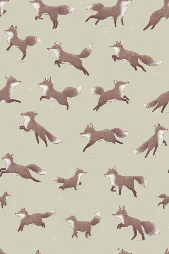 Foxes Wallpaper Animal Print Minimalist Wall Decor pattern artwork