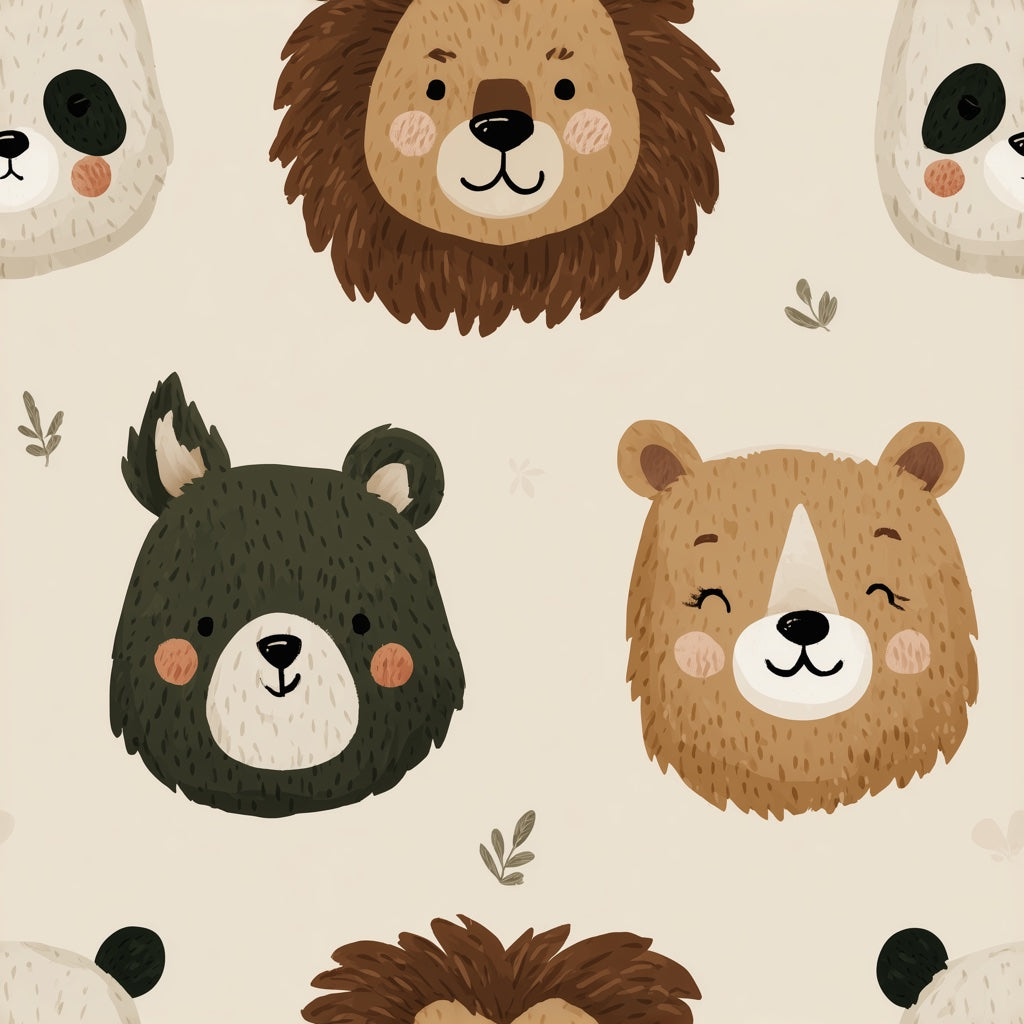 Animals Wallpaper Playful Cartoon Decorative Mural pattern artwork