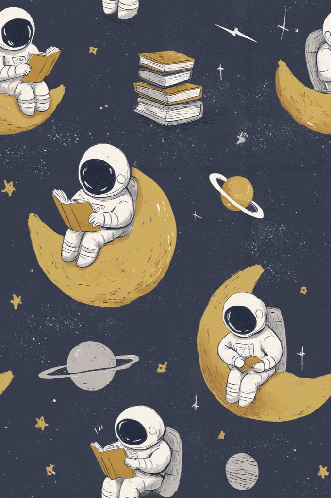 Astronaut Wallpaper Stars Planets Decorative Mural pattern artwork