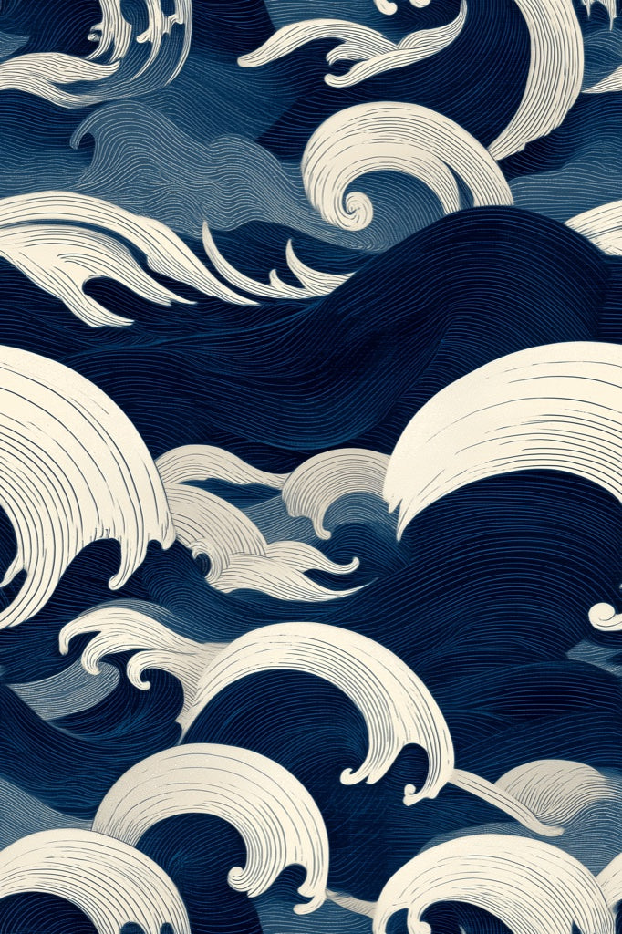 Waves Wallpaper Ocean Abstract Wall Mural pattern artwork